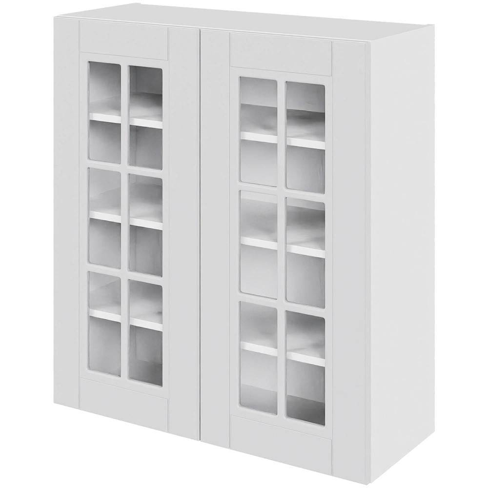 Multi-Living Køkken vitrineskab i Romantik overskab H: 89,6 cm D: 34,0 cm - Låge med klart glas inklusiv 2 hylder - Bredde: 80 cm.