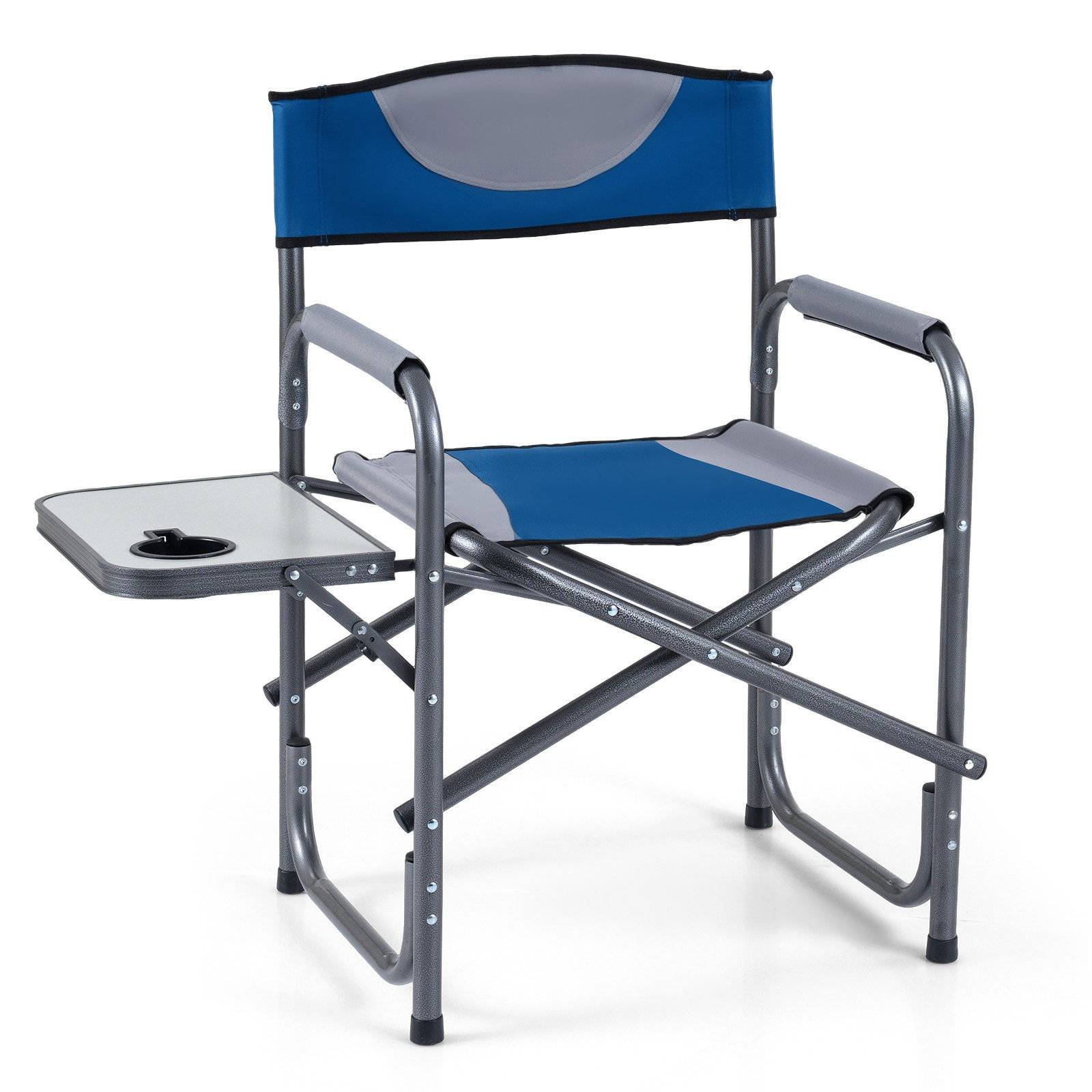 Hopfällbar campingstol med sidobord, kapacitet 180 kg