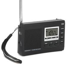Portable Mini Radios FMMWSW Receiver with Digital Alarm Clock FM Radio Receiver Grey svart