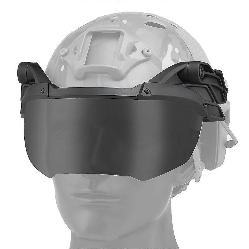 (Grey) Tactical Helmet Visor Goggle Anti-Fog Lens For Fast BJ PJ MH Helmet Flip Up Protective Mask For Airsoft War Game Outdoor Tw
