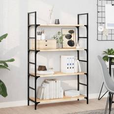 vidaXL Svävande hyllor 4 st 80x30x2 cm obehandlat massivt akaciaträ