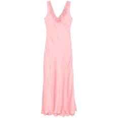 Twinset, Kjole, Dame, Lyserød, 2XL, Flamingo Pink Blonde V-Neck Kjole