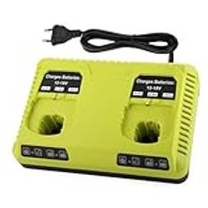 ENERGUP P117 Dual Port Laddare för Ryobi Laddare 18V ersättning för Ryobi ONE+ P107 P108 P102 P103 P104 P105 P107 P108 12V-18V batteri