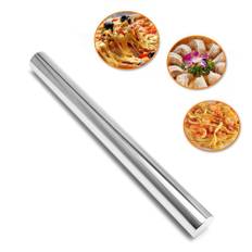 Stainless Steel Rolling Pin Non Stick Dough Roller Professional Baking Tool silver