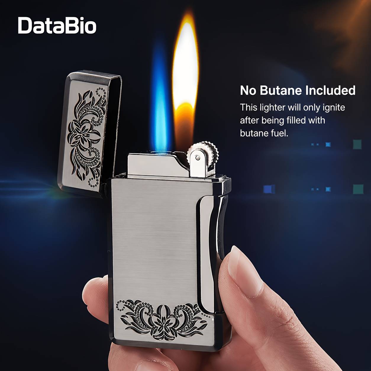Butane Lighter, Dual Flame, Windproof Flame And Classic For Camping, Candles, Campfires, Men's Gifts (without Butane Gas)