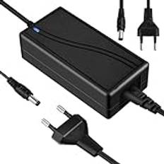 Strömförsörjning 12 V 6 A AC DC-adapter: 12 V 72 W LED-transformator för LED-ljusremsor, bildskärmar, TV-apparater, förstärkare, kamerasystem, eurouttag 5,5 × 2,5/2,1 mm