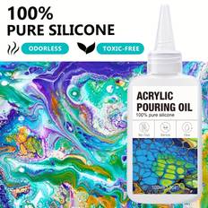 TEMU 3.5oz/7oz/10.5oz Silicone Pouring Oil - Acrylic Pouring Oil For Special Cell Creation, Acrylic - Silicone Oil For Medium Compatible With Painting Acrylic, Watercolor,