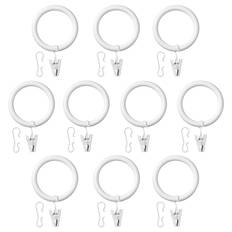 IKEA - SYRLIG gardinring med clips og krog, hvid, 38 mm