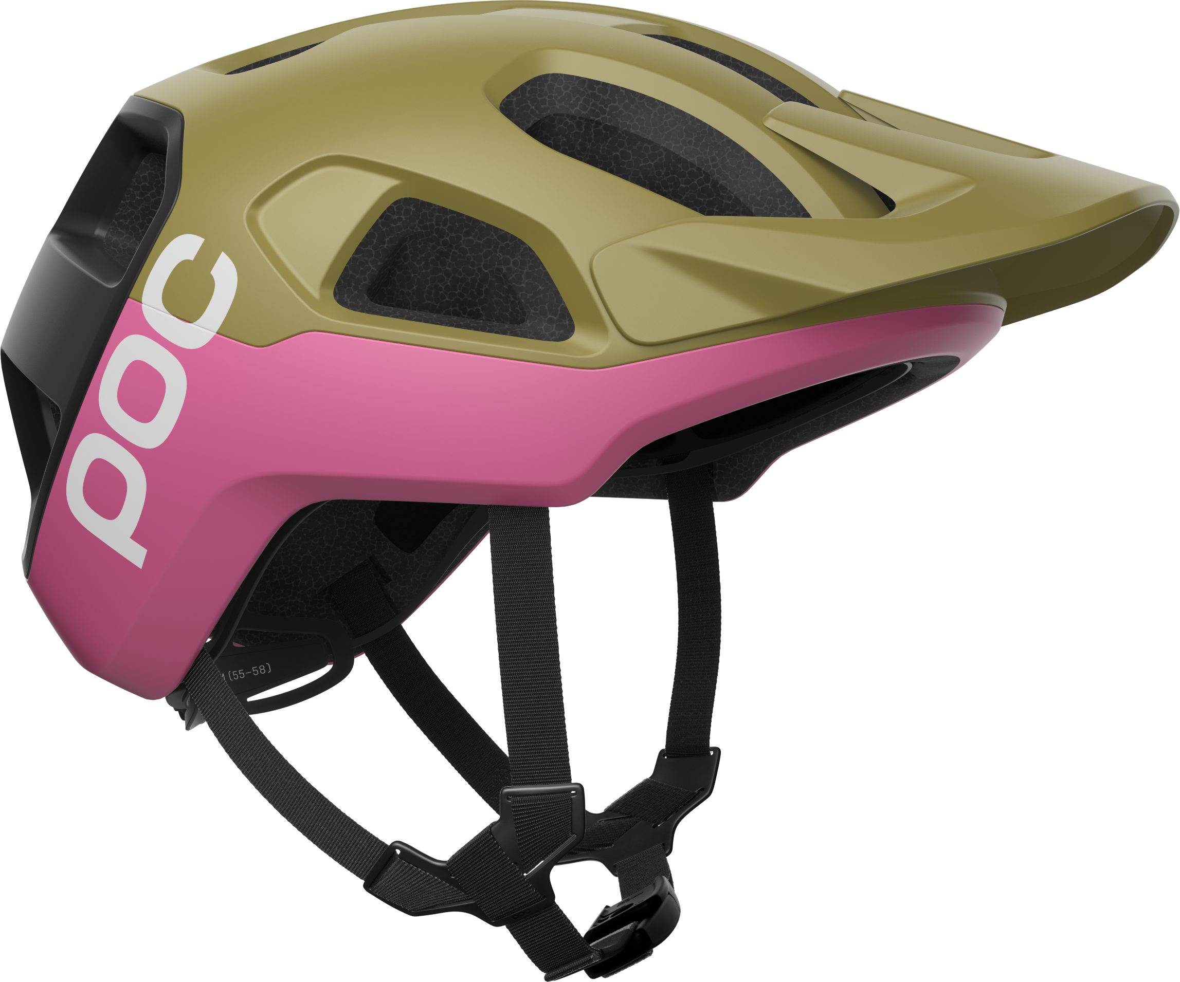 POC Cularis MTB Helmet Olivine Green Matt/Thulite Pink Mat, L