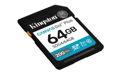 Secure Digital SDXC 64 GB Kingston Canvas Go! Plus Gen4, 200 MB/sek läs, Class 10, UHS-I U3, V30, A2