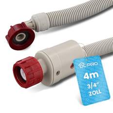 DL-pro Universal inloppsslang 4 m 3/4 tum Aquastop slang rak/vinklad säkerhetsslang för tvättmaskin diskmaskin diskmaskin 90 °C 10 bar