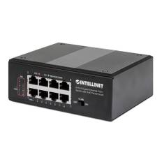 Intellinet PoE-Powered 8-Port Gigabit Ethernet PoE+ Industrial Switch with PoE Passthrough - Switch - unmanaged - 8 x 10/100/1000 (PoE+)