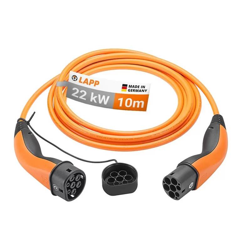 LAPP MOBILITY Type 2 opladningskabel, op til 22 kW, 10 m, orange.