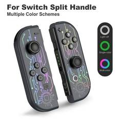 Kontroller Joypad kompatibel med Switch/Switch Oled/Switch Lite, med RGB-ljuseffekt, stöd för Switch-kontroller/skärmdump/väckning/6-Asix-rörelsekontr - Svart (En-Storlek)