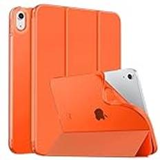 MoKo Case for New iPad 10th Generation Case 2022, iPad 10.9 Case with Soft TPU Translucent Frosted Back Cover, Slim Shell Stand Case with Auto Wake/Sleep, Support Touch ID, Orange