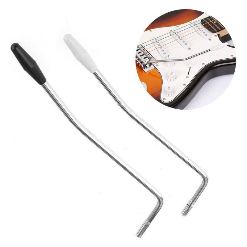1 st elektrisk gitarr vev tremolo arm dubbelrulle tremolo vibrato arm vev spak 5mm/6mm valfria gitarr tillbehör verktyg - Svart 5mm