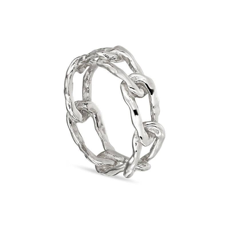 Jane Kønig - Medium Space Link ring i sølv**