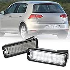 Nslumo 2 st vita LED-nummerregistreringsskyltlampor för golf 4 IV 5 V 6 VI 7VII Polo III IV V P.assat B7 B8 CC Skalbagge Lupo för säte Ibiza Leon Exeo Altea Canbus LED baklykta