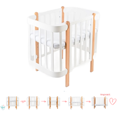 Babysengetransformer Ingvart Nika 5-i-1, 60x120cm, Hvid/naturlig Farve