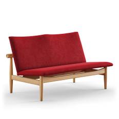 House of Finn Juhl - Japan Sofa 2-seater, Dark oiled oak, Cat. 4 Vidar 582 - Soffor - Finn Juhl - Röd,Träfärgad