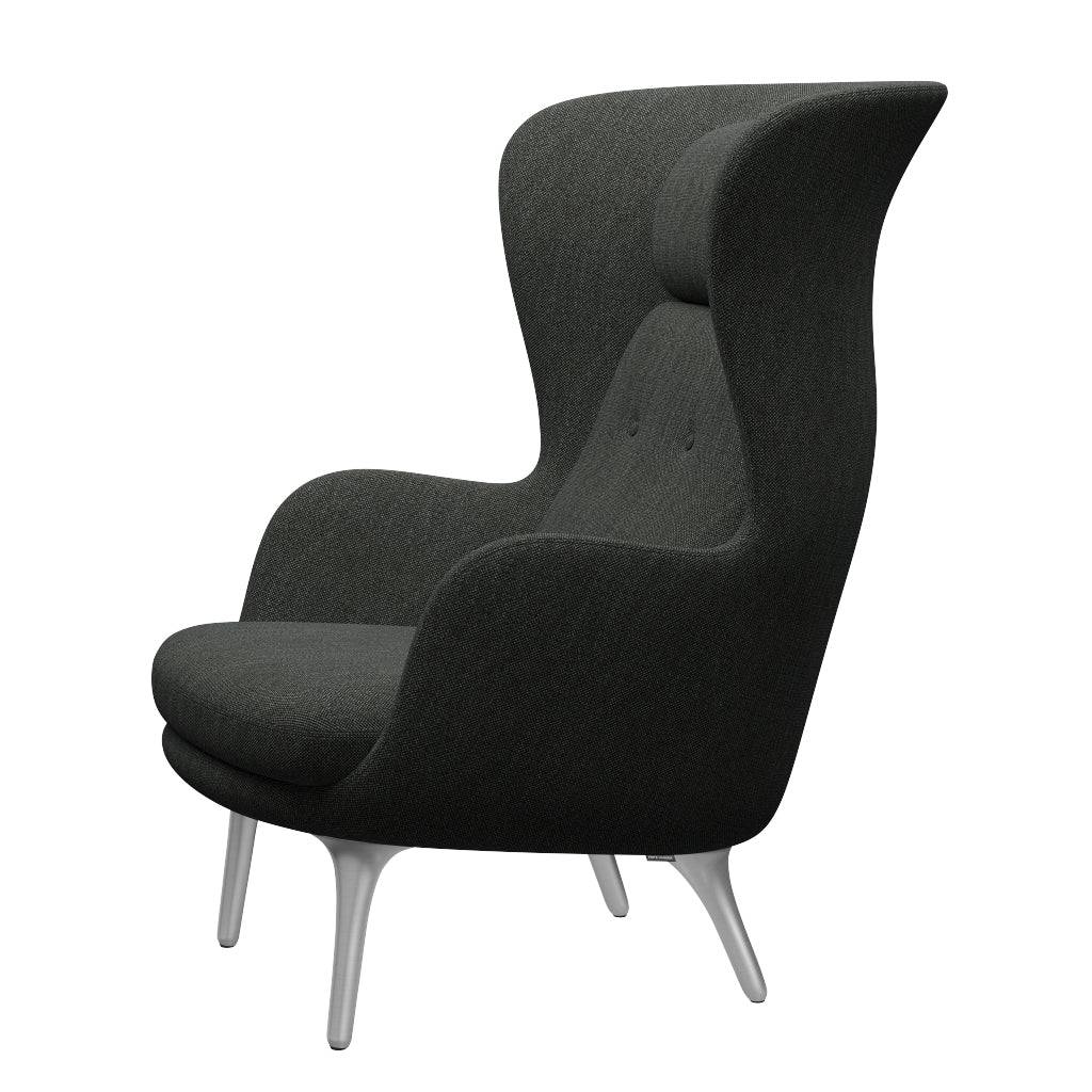 Ro Lænestol m. stel i aluminium fra Fritz Hansen Hallingdal - 368 Black/Grey - Jacobsen Plus
