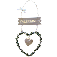 Välkommen skylt i zink hjärta shabby chic lantlig stil