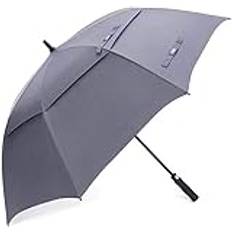G4Free 47/54/58/62/68 tum automatiskt öppet golfparaply extra stort överdimensionerat dubbeltak ventilerat vindtätt vattentätt käppar-paraply (grå, 172 cm/ 68 tum)