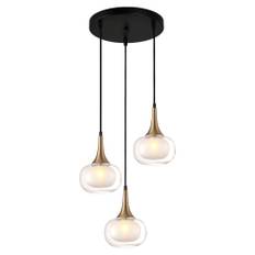 Hängande Lampa Tirella Trio Mässing, Transparent Matt