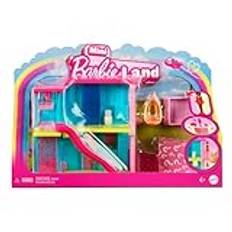 Barbie Mini BarbieLand-dockhuslekset, minidrömhus med Barbie-överraskningsdocka på 4cm, möbler och tillbehör, plus hiss och pool, 4 år+, HYF46