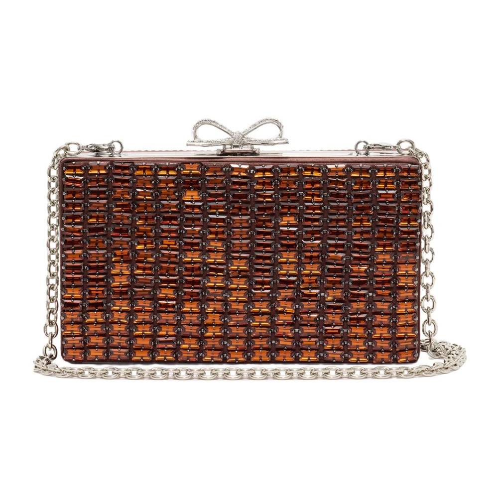 Self Portrait Kæde-mesh Clutch Taske - Tasker - Dame - Brun - ONE SIZE - Polyester