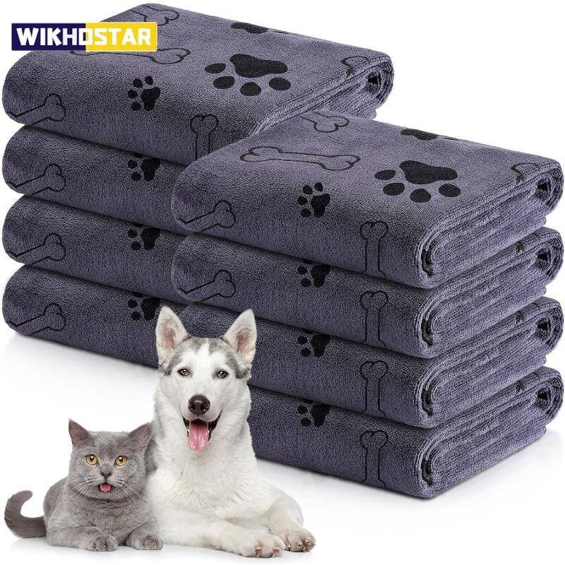1 st Hundhandduk Torkande Hund Katt Husdjurshandduk Valp Mikrofiber Snabbtorkande Hundklo Badhandduk Husdjursbadprodukter Absorberande Medium Hund blå