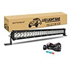 SKYWORLD LED arbetsljusstång, 20 tum 144W LED-ljusramp strålkastare med ledningssele, 14400LM offroad dimljus LED extraljus körning dimma lampor för lastbil bil ATV SUV