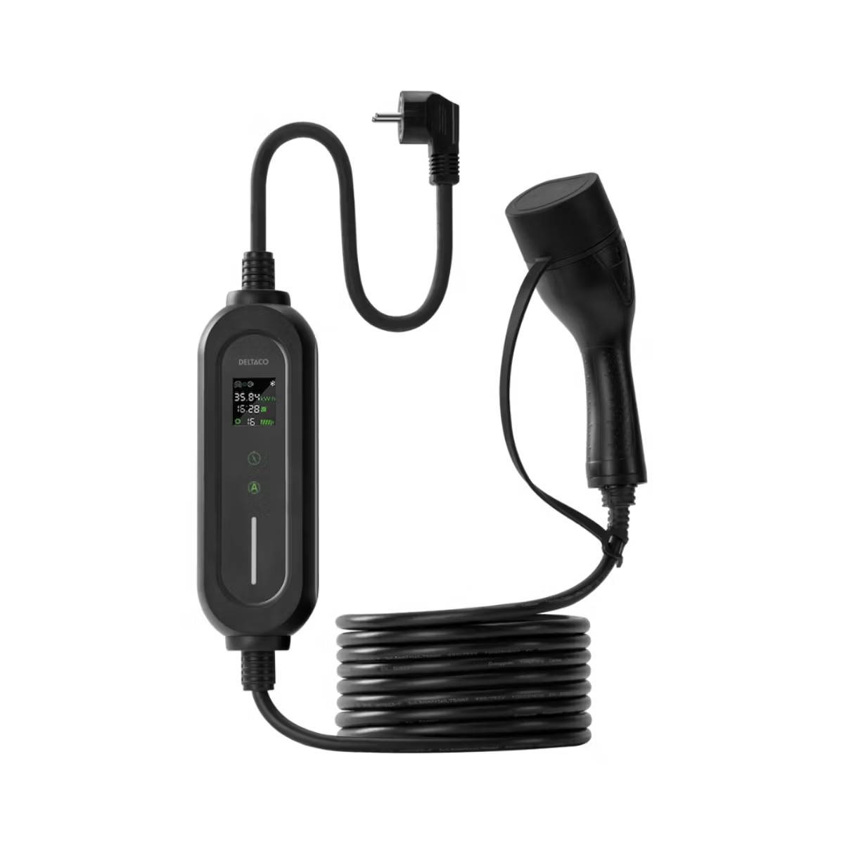 Laddkabel Schuko till Typ 2 6-16A med Temp-sensor