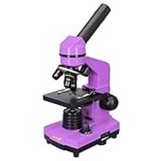 Levenhuk Rainbow 2L Amethyst Kids Home Lab STEM Kit with 400x Portable Biological Microscope, Full-Colour Illustrated Experiment Guide, Prepared Samples and Scientific Tools, Purple (PL)