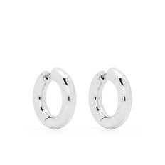 Tom Wood, Accessories , Herre, Grå, ONE SIZE, Kraftige Hoop Øreringe Sølv Finish