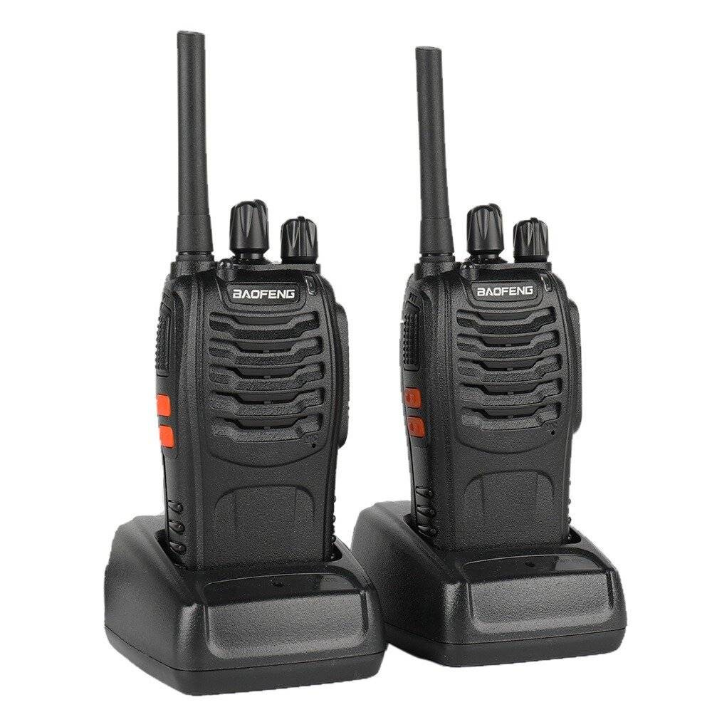 2 st Baofeng Walkie Talkie BF-88E PMR 0,5W 16CH UHF 446,00625-446,19375MHz 12,5KHz Kanalseparation med laddare