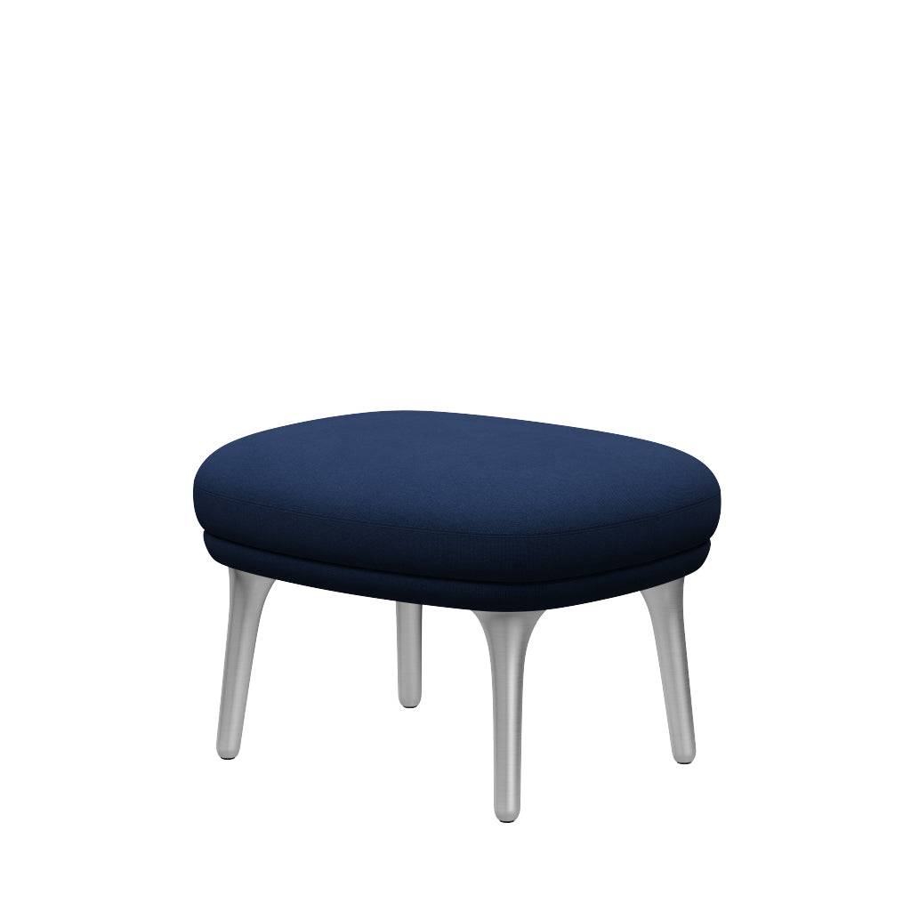 Fri Skammel m. stel i aluminium fra Fritz Hansen Christianshavn - 1153 Blue Uni - Jacobsen Plus