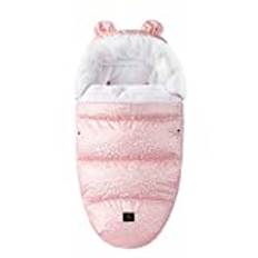 Barnvagn Universal Fotmuff,Sovsäck för baby, Barnvagn sovsäck,Swaddle Wrap,Vinter Barnvagn Vadderad,Vindtätt, Vattentätt, Kalltåligt, Tvättbart (Rosa)