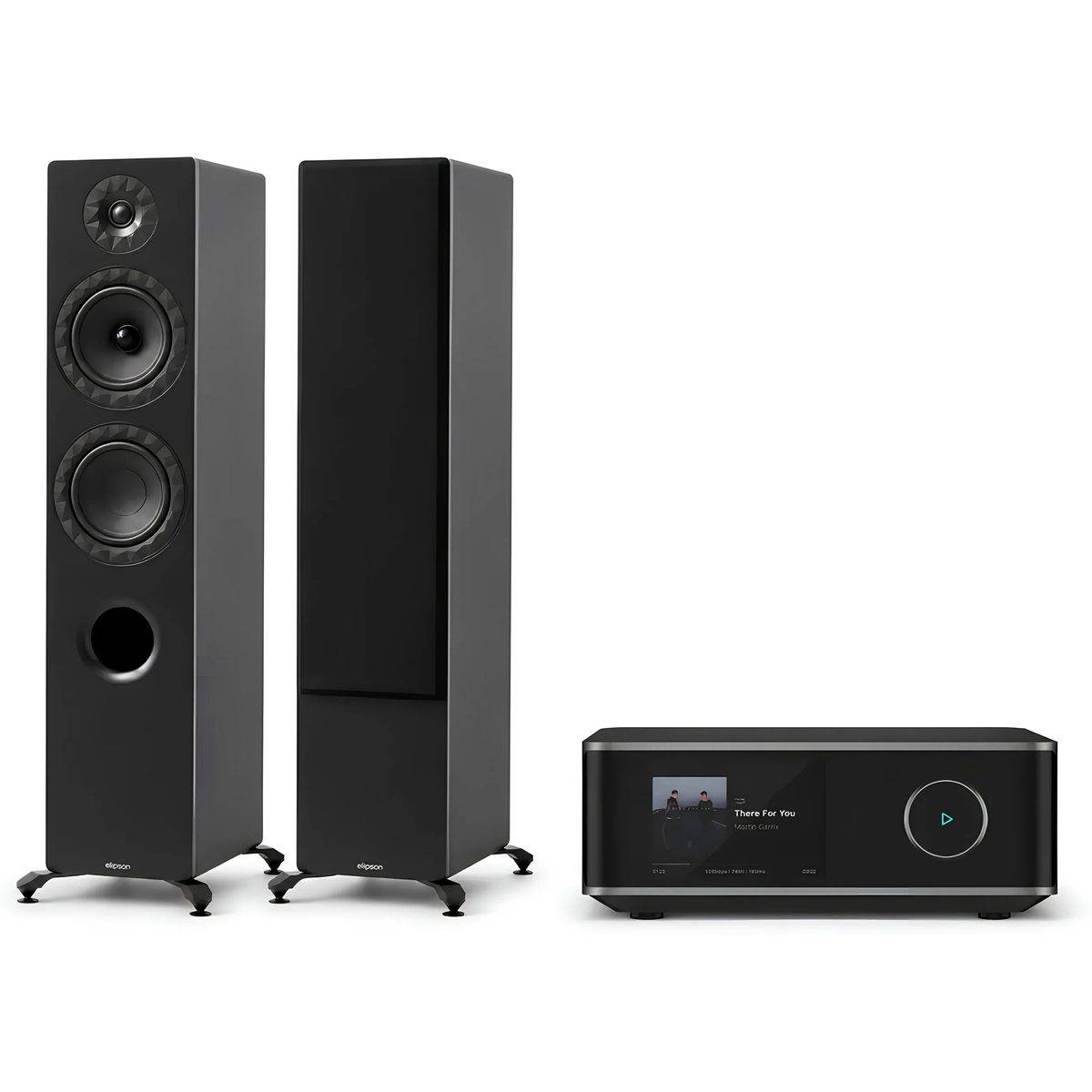 Elipson + WiiM Prestige Facet II 14F matt svart + Amp Ultra rymdgrå