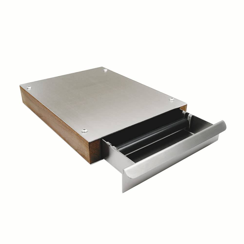 watchget Espresso Knock Box Drawer Stainless Steel Type Coffee Ground Metal Removable for Home Office Restaurant Coffee Shop