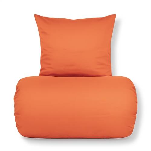 Bambus dobbelt sengetøj 200x220 cm - 100% bambus - Orange satinvævet.
