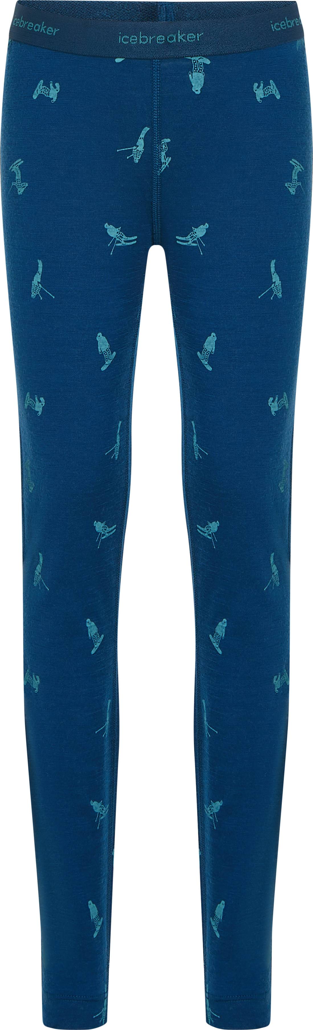 Icebreaker Kids' Merino 200 Oasis Leggings Snow Day Atlantis/Topaz, 12