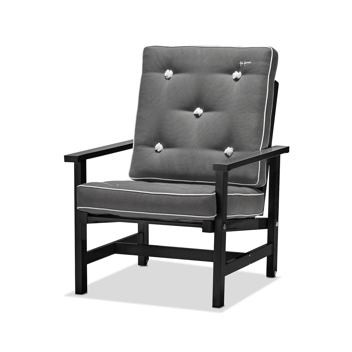 Fåtölj 05 svart aluminium - med dyna - Svart