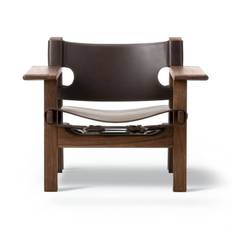 Fredericia Furniture Den Spanske Stol BM 2226 Leather Dark Brown / Walnut Oiled