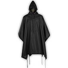 M-Tac Tactical Rain Poncho – militär militär poncho skydd – vattentät ripstop camping vandring utomhus jakt regnponcho, Svart, L