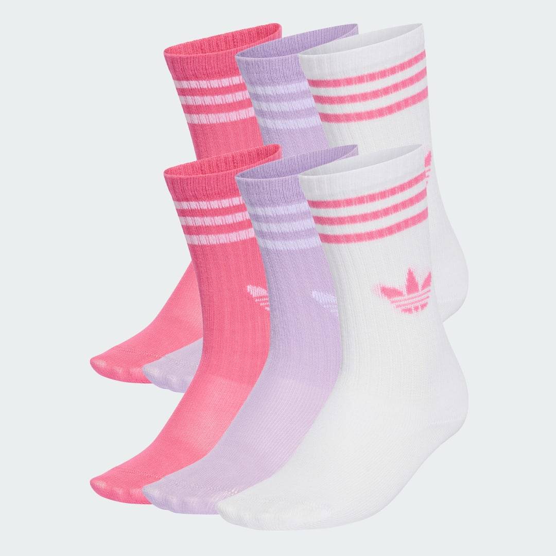 3-Stripes strumpor barn 6-par - White / Pink Fusion / Powder Plum Mel. - 25-27