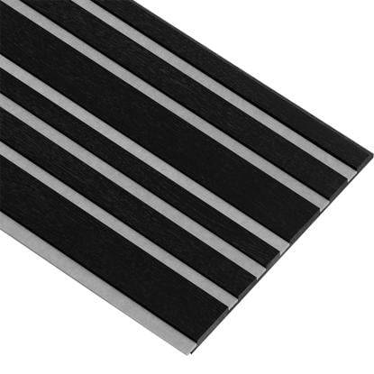 I-Wood Medio+ Mixed akustikpanel, sortmalet, grå filt og sort kerne, egefiner, 17 x 300 x 2400 mm