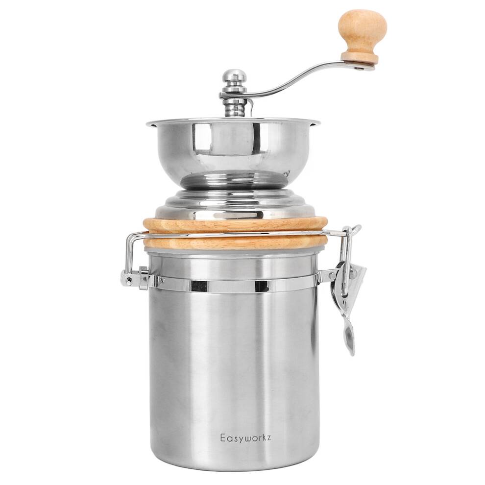 Vintage manuel kaffekværn, friskmalet kaffeoplevelse med stille drift, keramisk kværn til præcis grov- eller finmalning, godt forseglet