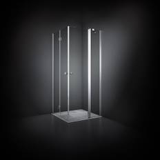 Dansani Match brusehjørne, model B+C, 69x99 cm, klart glas, satin profil