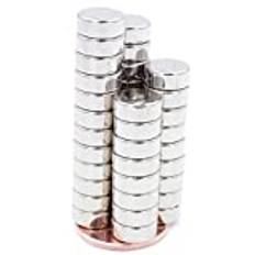 Brudazon | 25 minidolmagneter 10 x 4 mm | N52 starkaste nivå – neodymmagneter superstark | kraftmagnet för modelltillverkning, foto, whiteboard, kylskåp, hantverk | liten, rund och extra stark